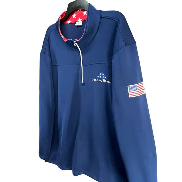 Folds Of Honor Pullover Womens 3XL Blue Stars Flag Patriotic Logo Athletic USA - Picture 2 of 13